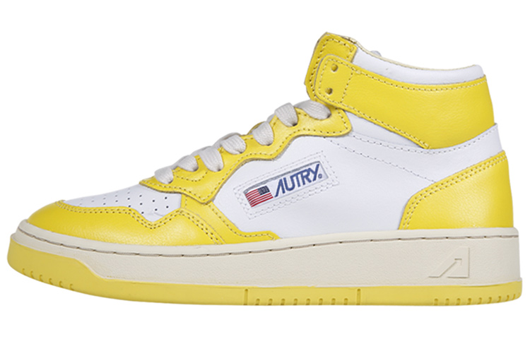 (W) AUTRY Mid-Top Fashion Sneaker 'Yellow White'