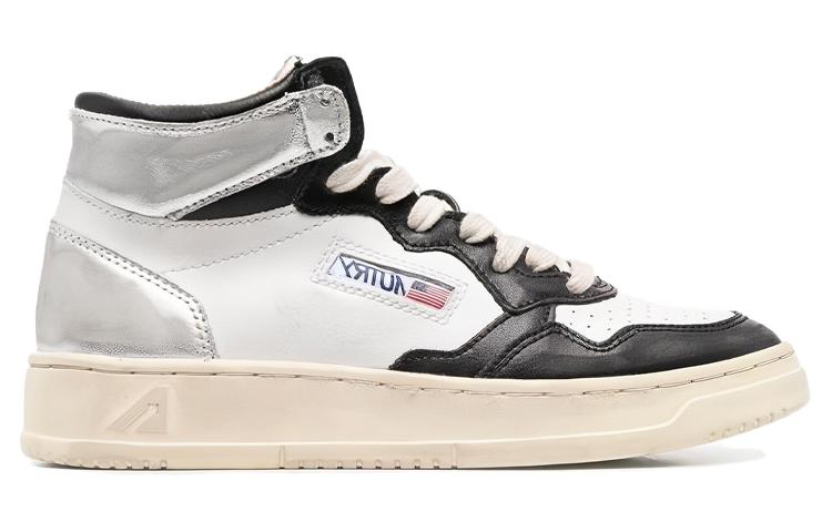 (W) AUTRY Mid-Top Leather 'White Black Silver Distressed' 圖 2
