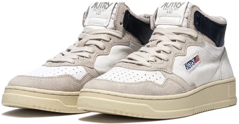 (Women) AUTRY Mid Top Leather 'White Grey Blue' AUMW-GS05 Order (Women) AUTRY Mid Top Leather 'White Grey Blue' AUMW-GS05