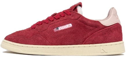 (Women) AUTRY New Flat Low Suede 'Red and Powder Pink' FLLW-UL03 (Women) AUTRY New Flat Low Suede 'Red and Powder Pink' FLLW-UL03
