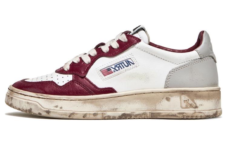 (Women) AUTRY Medalist Low Super Vintage Sneakers 'White Grey Burgundy' AVLW-SV13