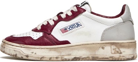 (Women) AUTRY Medalist Low Super Vintage Sneakers 'White Grey Burgundy' AVLW-SV13 (Women) AUTRY Medalist Low Super Vintage Sneakers 'White Grey Burgundy' AVLW-SV13