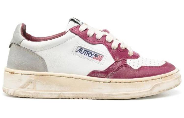 (W) AUTRY Medalist Low Super Vintage Sneakers 'White Grey Burgundy' 圖 2