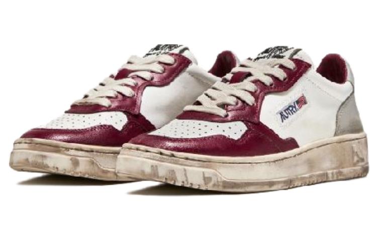 (W) AUTRY Medalist Low Super Vintage Sneakers 'White Grey Burgundy' 圖 3