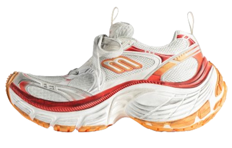 (Women) Balenciaga 10XL Sneaker 'Worn-Out - White Red Orange' 792778-W2MV2-9670