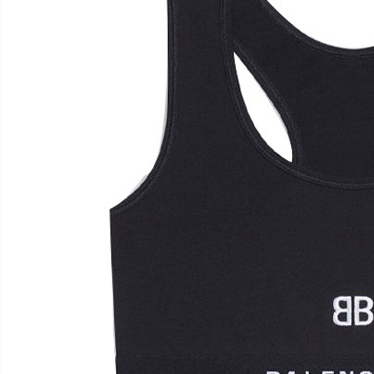 Shop (W) Balenciaga 3B Icono Deportivo Sujetador Deportivo Tejido Copa Completa Negro. 6573763A8B81000