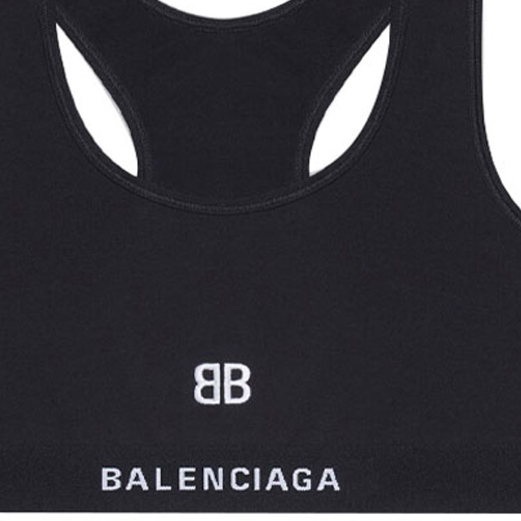 Purchase (W) Balenciaga 3B Icono Deportivo Sujetador Deportivo Tejido Copa Completa Negro. 6573763A8B81000