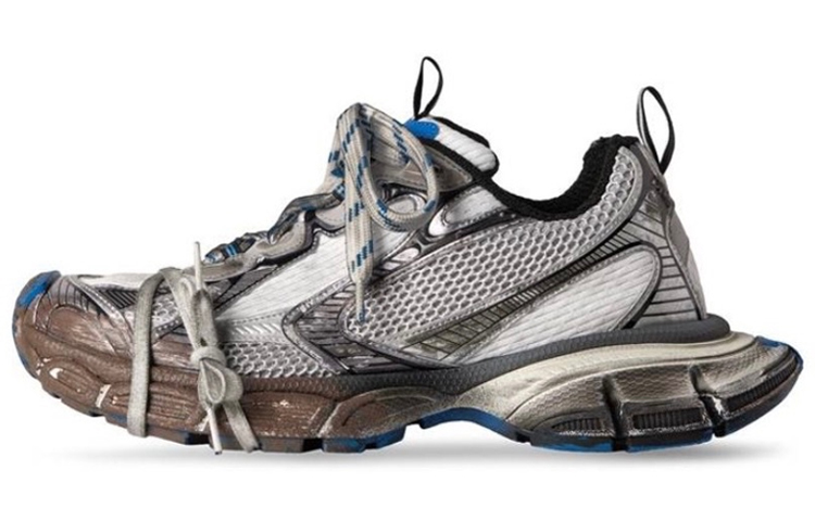 Buy (W) Zapatillas Balenciaga 3XL 'Desgastadas Gris Blanco Azul de Malla y Poliuretano' 734731W3XL71214