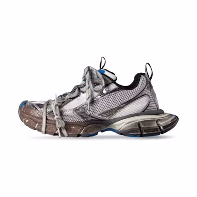 (W) Balenciaga 3XL Sneakers 'Worn Out Grey White and Blue Mesh and Polyurethane'