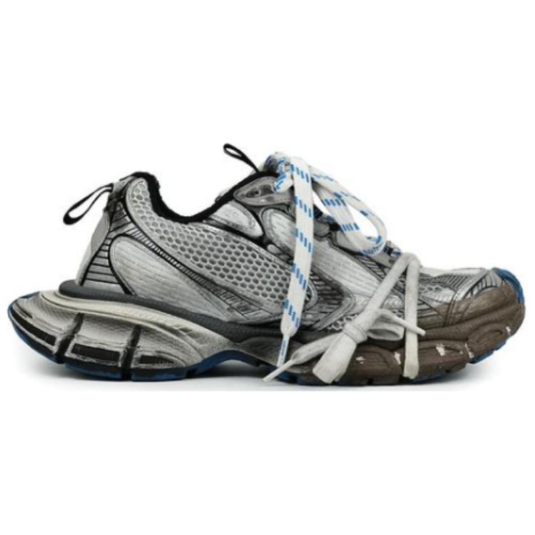 (W) Balenciaga 3XL Sneakers 'Worn Out Grey White and Blue Mesh and Polyurethane' 圖 2
