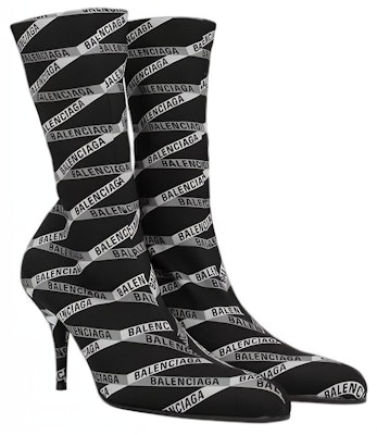 (Women) Balenciaga 80mm Monogram Logo Spandex Boots 'Black' 549784W1P601264 Order (Women) Balenciaga 80mm Monogram Logo Spandex Boots 'Black' 549784W1P601264