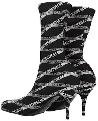 (Women) Balenciaga 80mm Monogram Logo Spandex Boots 'Black' 549784W1P601264 Lookbook (Women) Balenciaga 80mm Monogram Logo Spandex Boots 'Black' 549784W1P601264