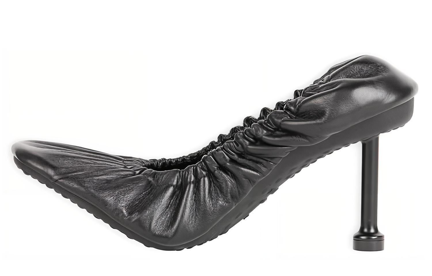 (Women) Balenciaga 80mm Tug Pump Heels 'Black' 656601WA2M01000