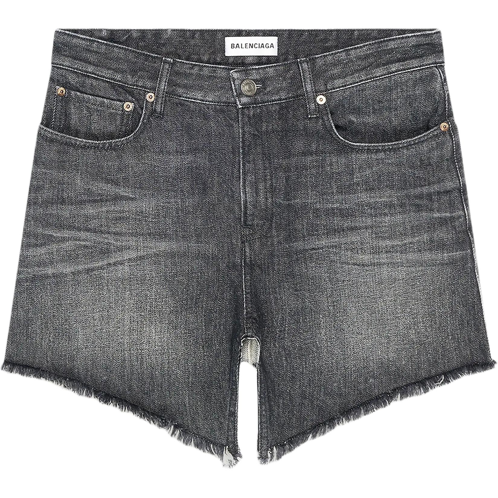 (Women) Balenciaga  Asymmetric Cutout Denim Mini Skirt in Black. 704541TXE061070