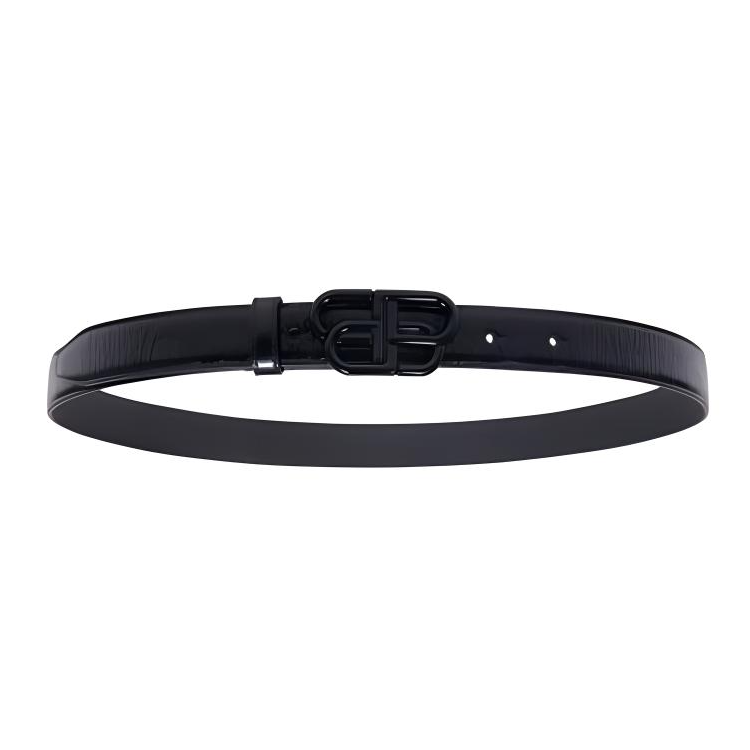 Lookbook (Women) Balenciaga  BB Logo Calfskin Leather Belt Black 2.5cm 5816902AA7D1000BLACK