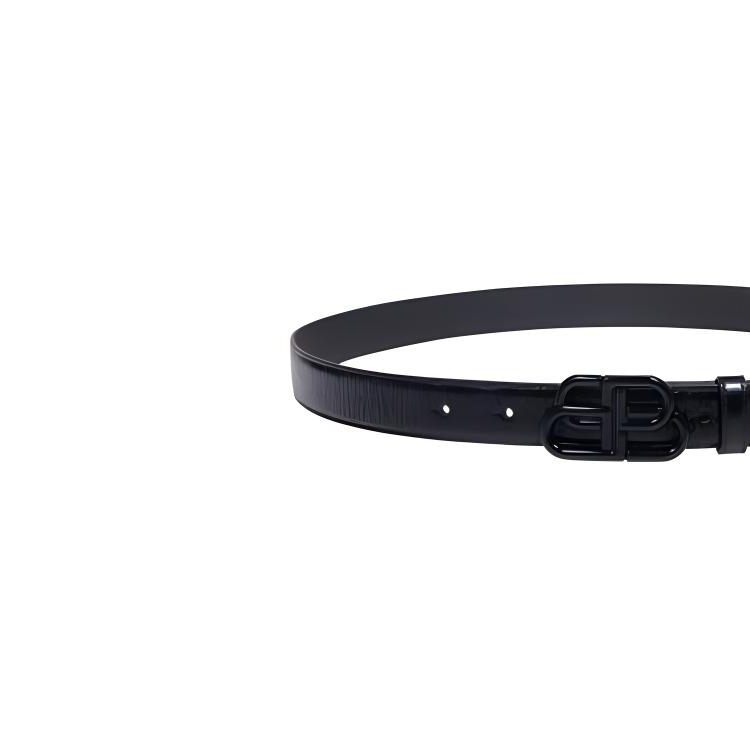 Shop (Women) Balenciaga  BB Logo Calfskin Leather Belt Black 2.5cm 5816902AA7D1000BLACK