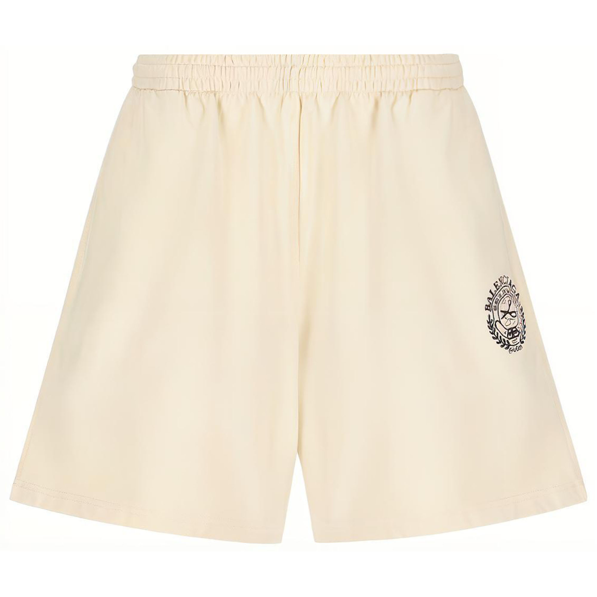 (Women) Balenciaga  Beige Elastic Waist Logo Casual Shorts. 676137TMVA30906