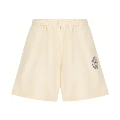 (Women) Balenciaga Beige Elastic Waist Logo Casual Shorts. 676137TMVA30906