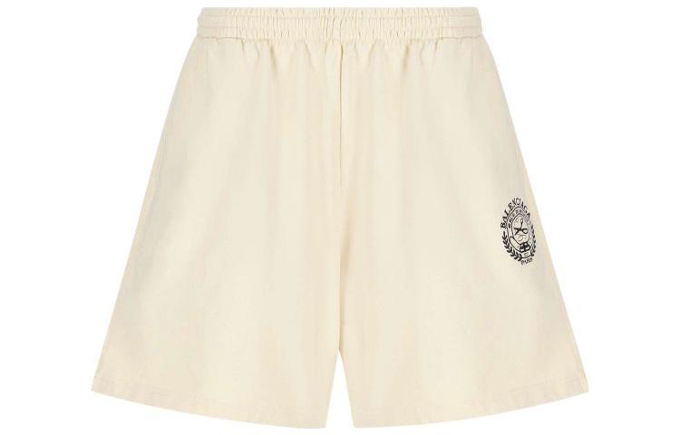 Order (W) 巴黎世家 米色鬆緊腰標誌休閒短褲 676137TMVA30906