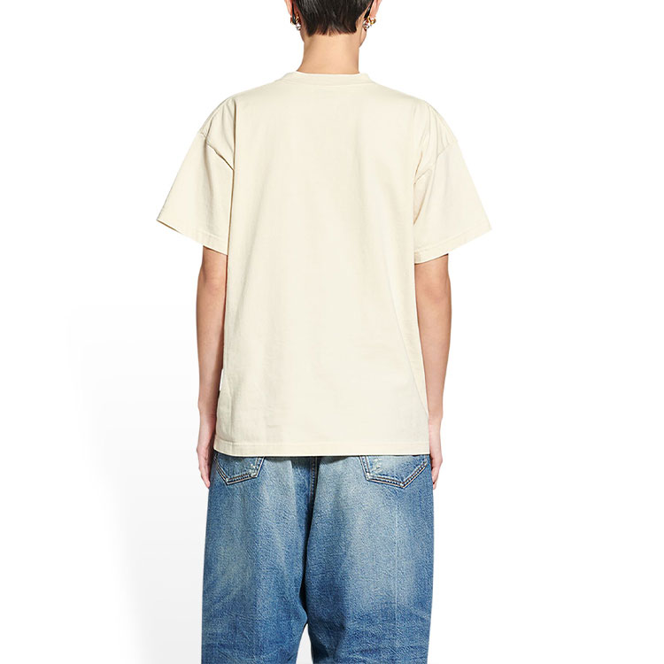 (Women) Balenciaga  Beige Embroidered Logo Oversized T-Shirt FW22. 612965TMVG79069 圖 5
