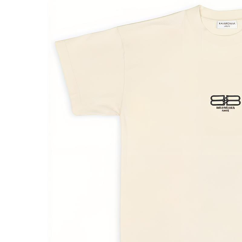 (Women) Balenciaga  Beige Embroidered Logo Oversized T-Shirt FW22. 612965TMVG79069 圖 7
