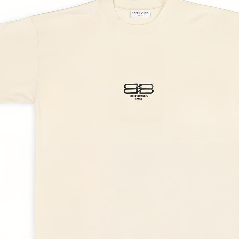 (Women) Balenciaga  Beige Embroidered Logo Oversized T-Shirt FW22. 612965TMVG79069 圖 8