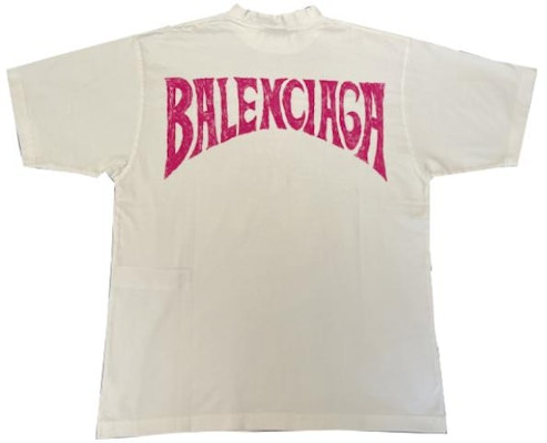 (Women) Balenciaga Beige Graphic Letter Beach Print T-Shirt Regular Fit. 764235TPVL99601 Lookbook (Women) Balenciaga Beige Graphic Letter Beach Print T-Shirt Regular Fit. 764235TPVL99601