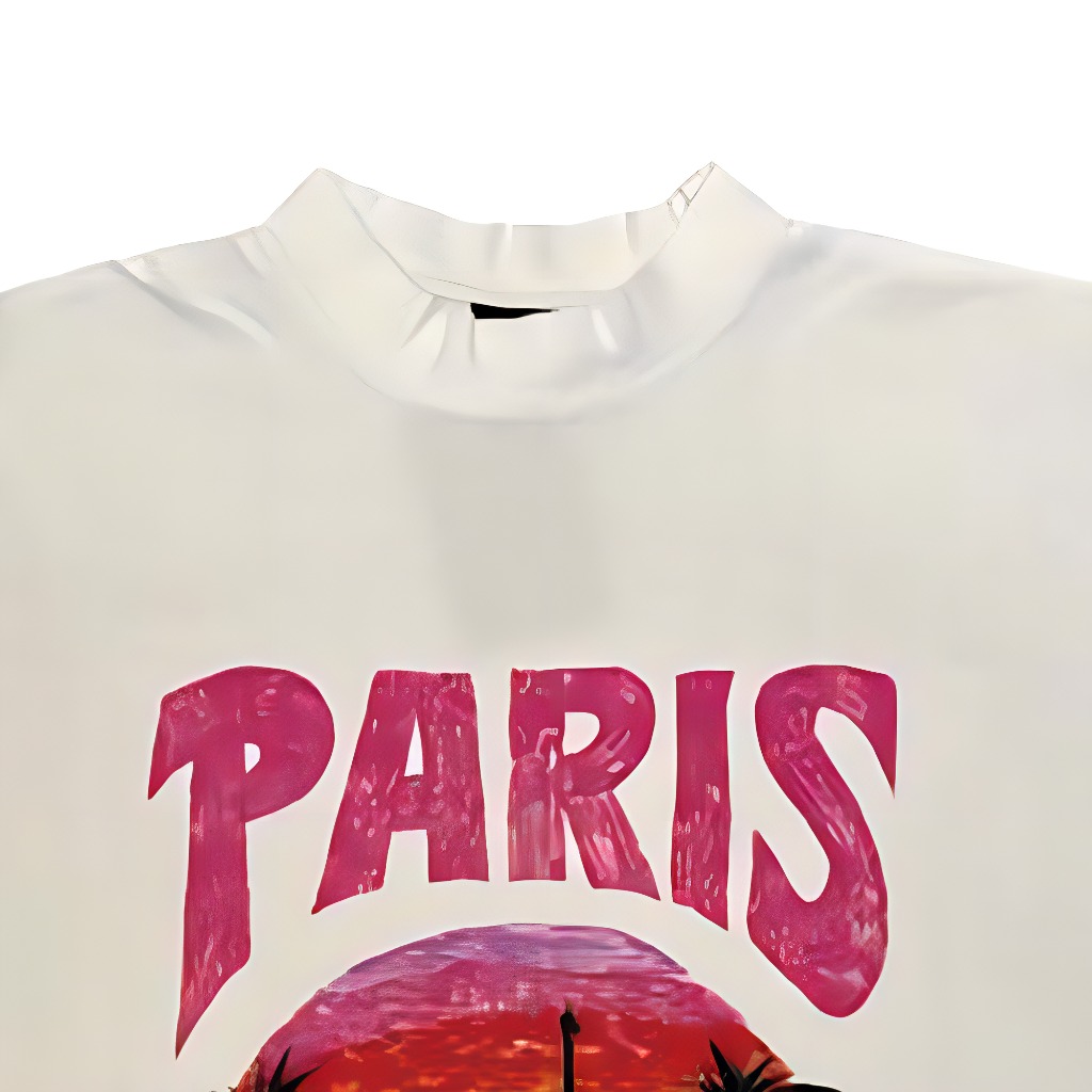 Shop (Women) Balenciaga  Beige Graphic Letter Beach Print T-Shirt Regular Fit. 764235TPVL99601