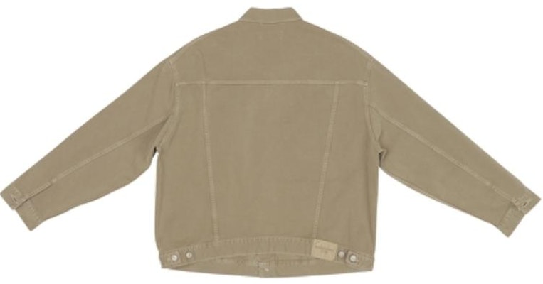 (W) Balenciaga Jaket Denim Oversized Beige dengan Poket Lelaki/Wanita. 681804TJW940260 Lookbook (W) Balenciaga Jaket Denim Oversized Beige dengan Poket Lelaki/Wanita. 681804TJW940260