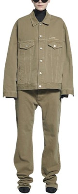 (W) Balenciaga Jaket Denim Oversized Beige dengan Poket Lelaki/Wanita. 681804TJW940260 Shop (W) Balenciaga Jaket Denim Oversized Beige dengan Poket Lelaki/Wanita. 681804TJW940260