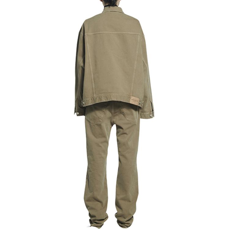 Purchase (W) Balenciaga Jaket Denim Oversized Beige dengan Poket Lelaki/Wanita. 681804TJW940260