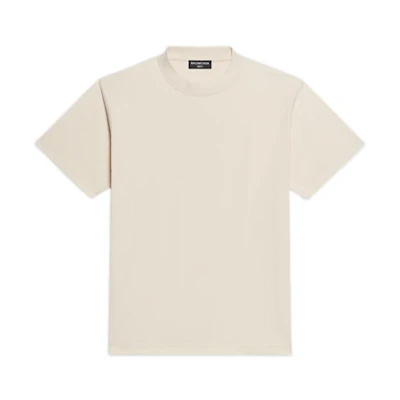 (Women) Balenciaga Beige Slim Fit Crew Neck Casual T-Shirt. 670943TLVH90905