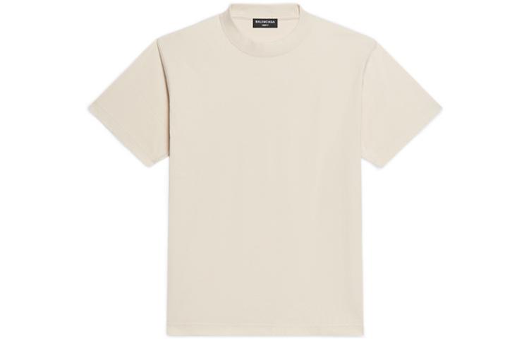 Order (Women) Balenciaga  Beige Slim Fit Crew Neck Casual T-Shirt. 670943TLVH90905