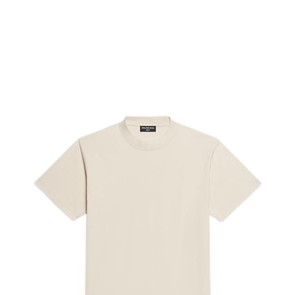 Sizing (Women) Balenciaga  Beige Slim Fit Crew Neck Casual T-Shirt. 670943TLVH90905