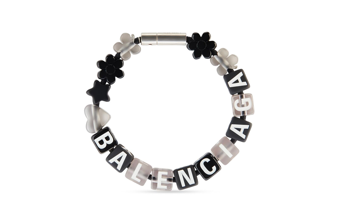 (Women) Balenciaga  Black Bracelet Floral Clover Star Heart Brass Cotton Polyester. 644622TZY4S7068