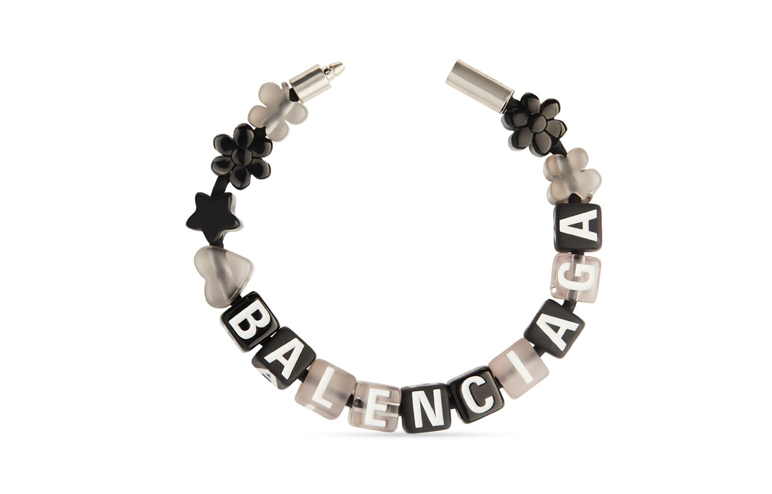 Lookbook (W) 발렌시아가 블랙 팔찌 플로럴 클로버 스타 하트 브라스 코튼 폴리에스터. 644622TZY4S7068