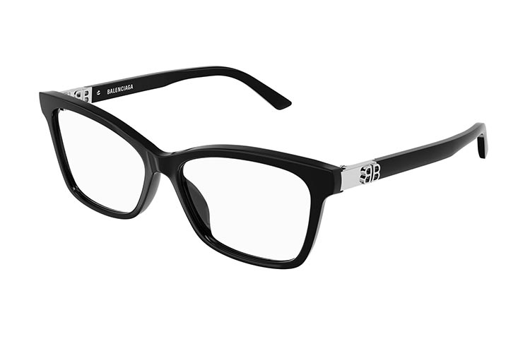 Order (W) Balenciaga Bingkai Cermin Mata Rama-Rama Optik Hitam BB0186O-001