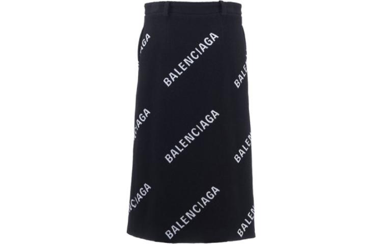 Lookbook (W) 발렌시아가 블랙 레터 프린트 캐주얼 미디 원피스. 626564TIU021070