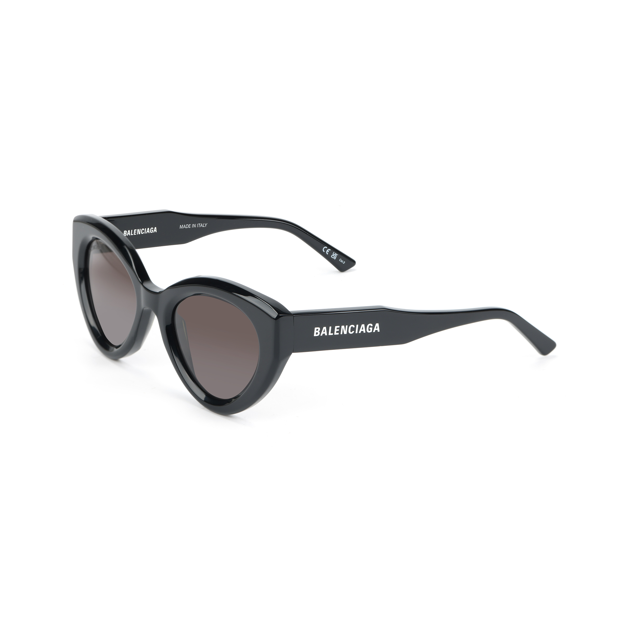(Women) Balenciaga  Black Cat-Eye Sunglasses with Unique Lightweight Design. BB0073S