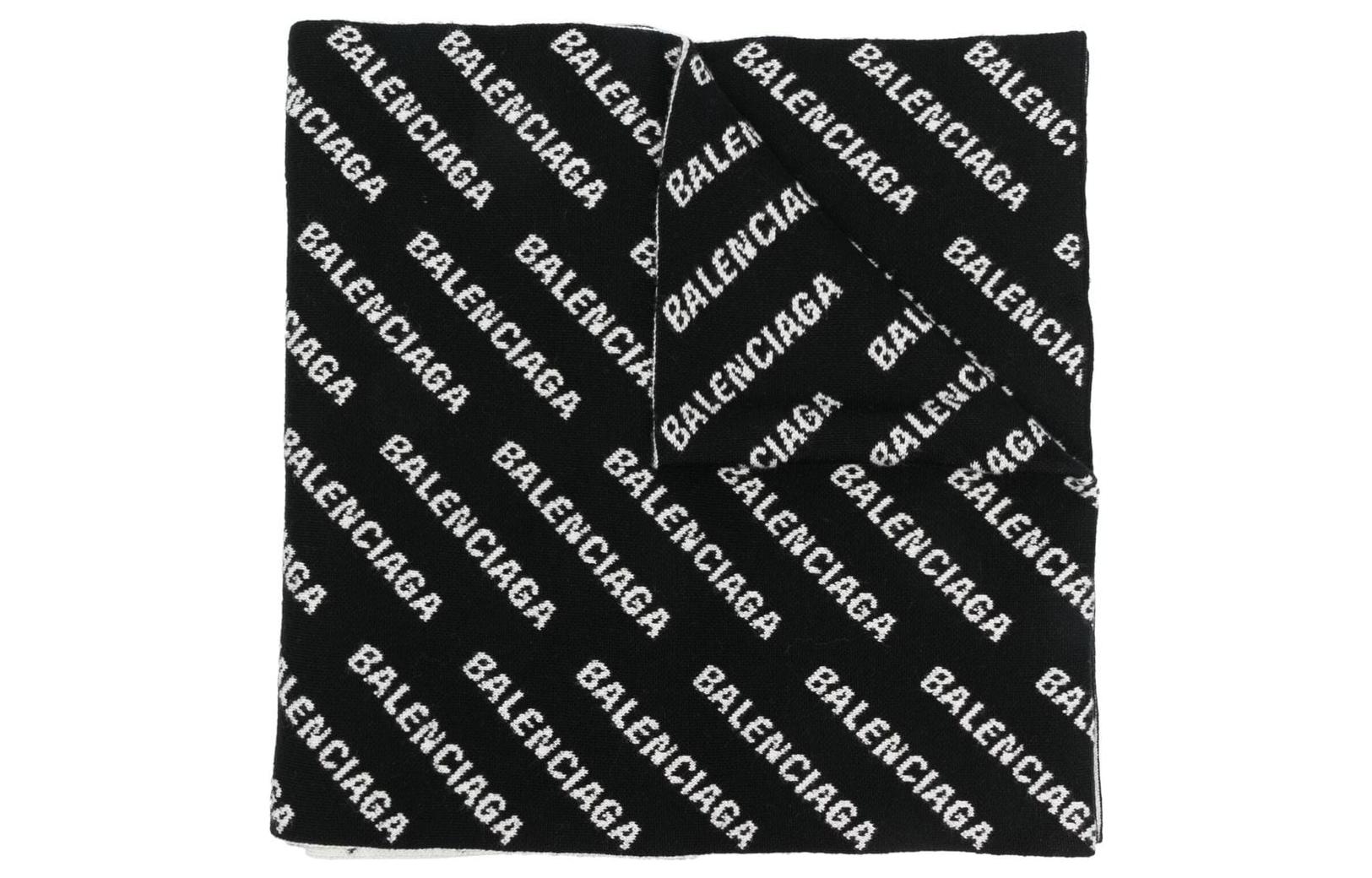 (Women) Balenciaga  Black Cozy Fashion Minimalist Knit Scarf. 719583T16601070
