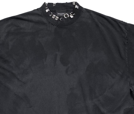 (Women) Balenciaga Black Crew Neck Casual T-Shirt. 761460TPVD41055 Details for (Women) Balenciaga Black Crew Neck Casual T-Shirt. 761460TPVD41055