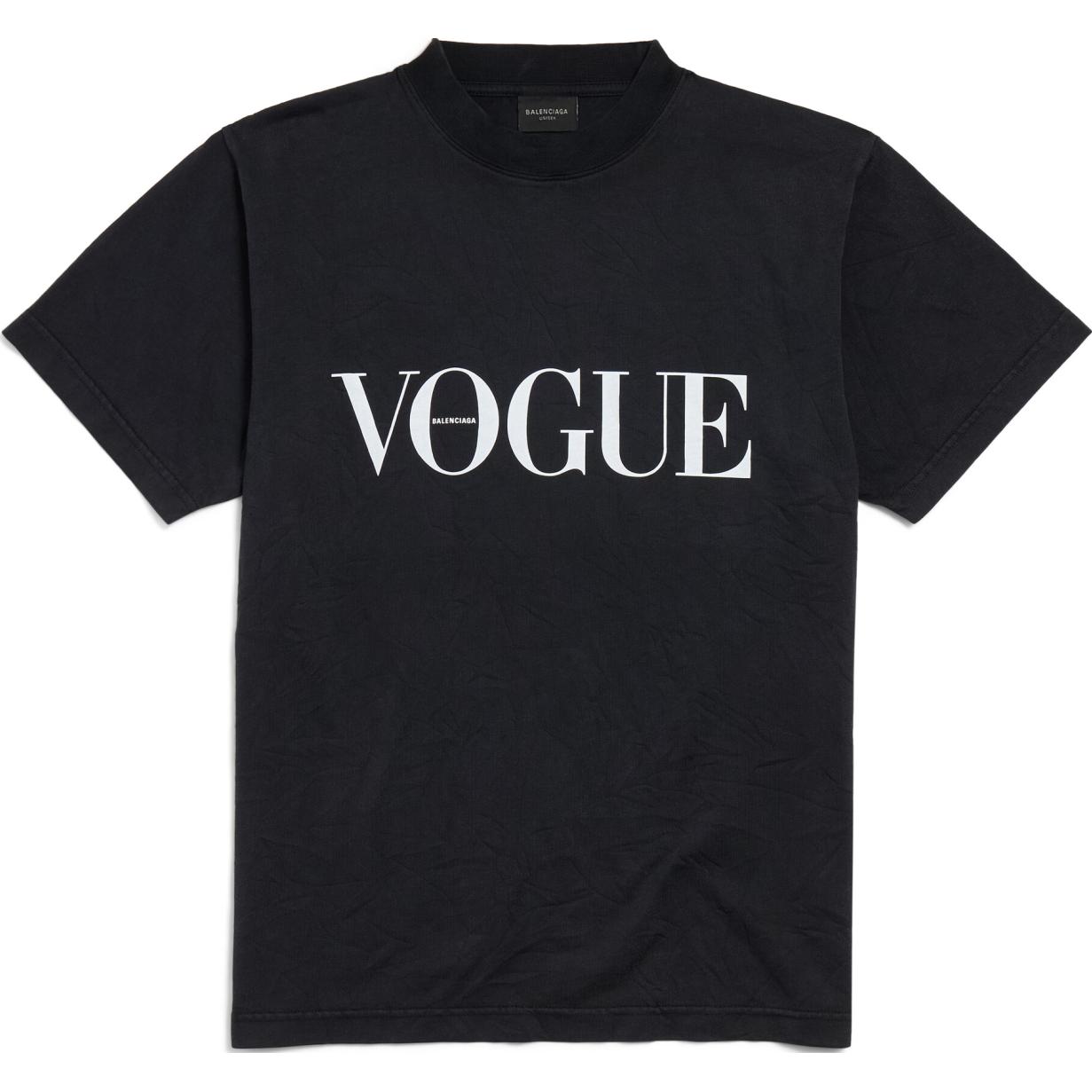 (Women) Balenciaga  Black Crewneck Graphic Print Casual T-Shirt. 809122TRVL89374