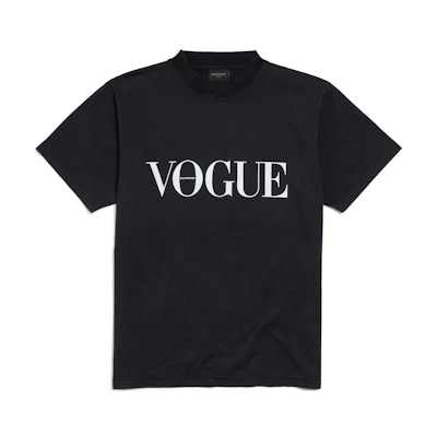 (Women) Balenciaga Black Crewneck Graphic Print Casual T-Shirt. 809122TRVL89374