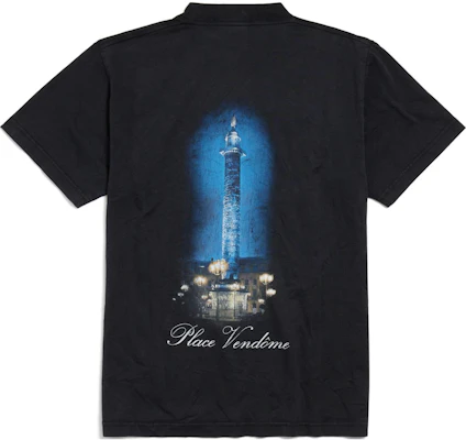 (W) Balenciaga 黑色圓領休閒圖案印花T恤。 809122TRVL89374 Lookbook (W) Balenciaga 黑色圓領休閒圖案印花T恤。 809122TRVL89374