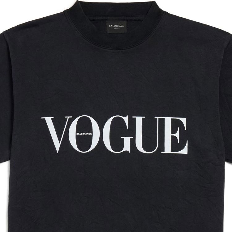 (Women) Balenciaga  Black Crewneck Graphic Print Casual T-Shirt. 809122TRVL89374 圖 4