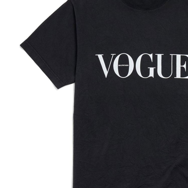 (Women) Balenciaga  Black Crewneck Graphic Print Casual T-Shirt. 809122TRVL89374 圖 6