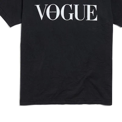 (W) Balenciaga 黑色圓領休閒圖案印花T恤。 809122TRVL89374 Sizing (W) Balenciaga 黑色圓領休閒圖案印花T恤。 809122TRVL89374