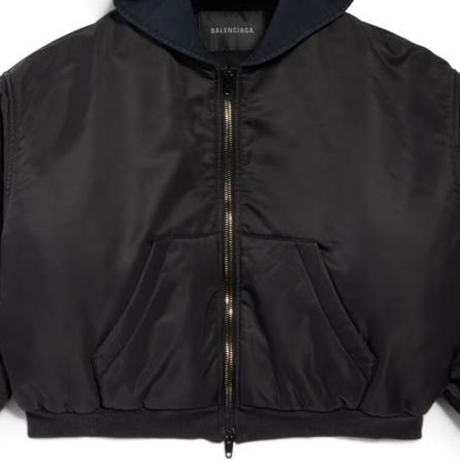 (Women) Balenciaga  Black Cropped Zip Hoodie Jacket with Logo. 805512TRO511000 圖 8