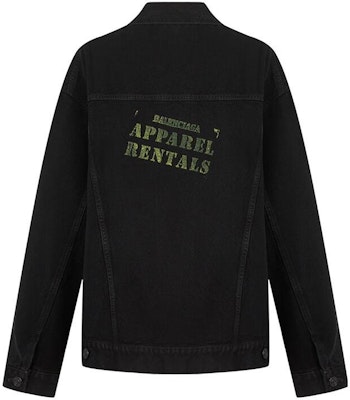 (W) Balenciaga Jaket Denim Hitam dengan Cetakan Huruf Logo. 675206TEW050110 Lookbook (W) Balenciaga Jaket Denim Hitam dengan Cetakan Huruf Logo. 675206TEW050110