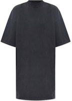 (Women) Balenciaga Black Grey Logo Crew Neck T-Shirt Regular Fit. 739037TPVU4-1569 (Women) Balenciaga Black Grey Logo Crew Neck T-Shirt Regular Fit. 739037TPVU4-1569